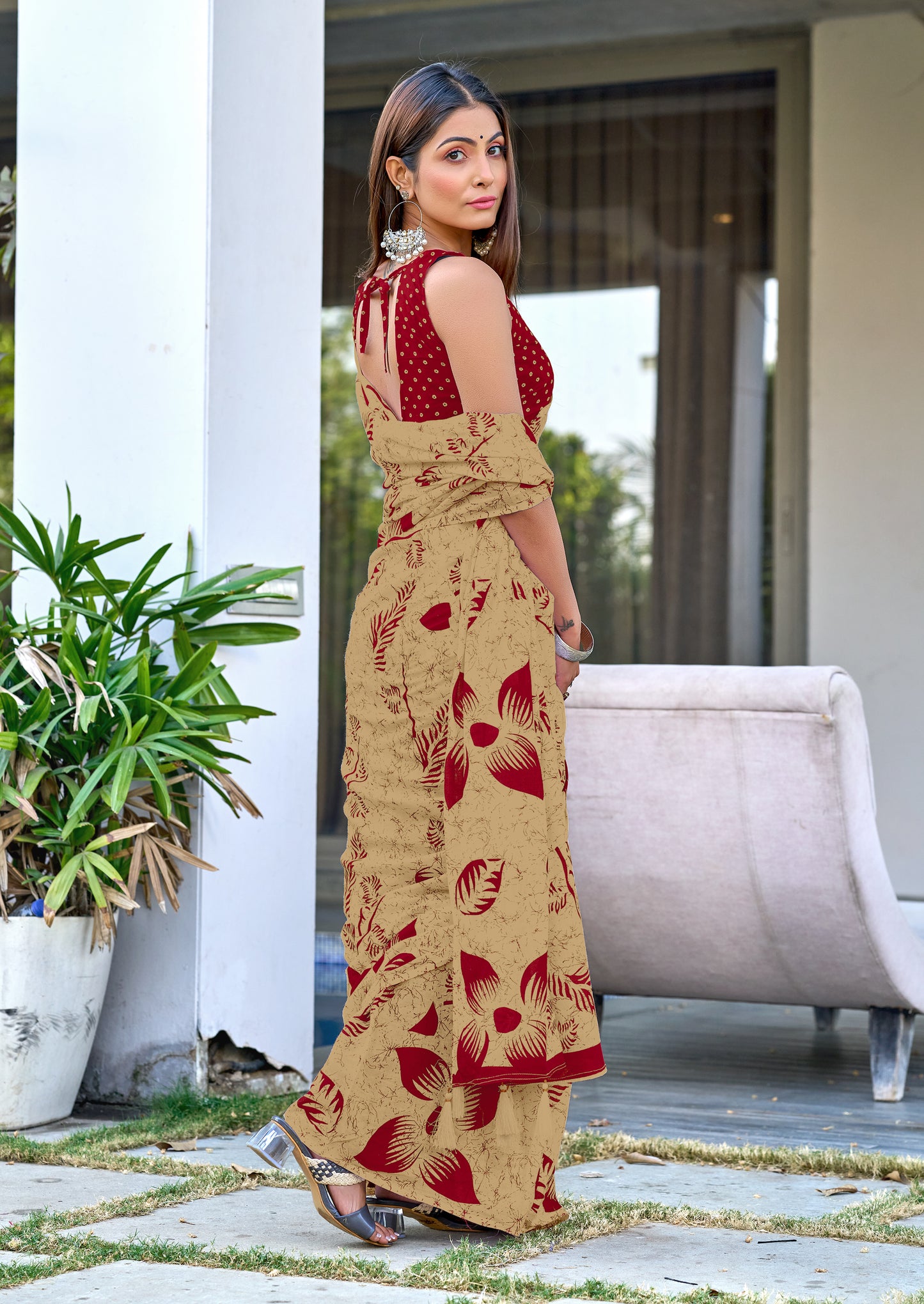 Pure Breathable Cotton Saree With Latkans
