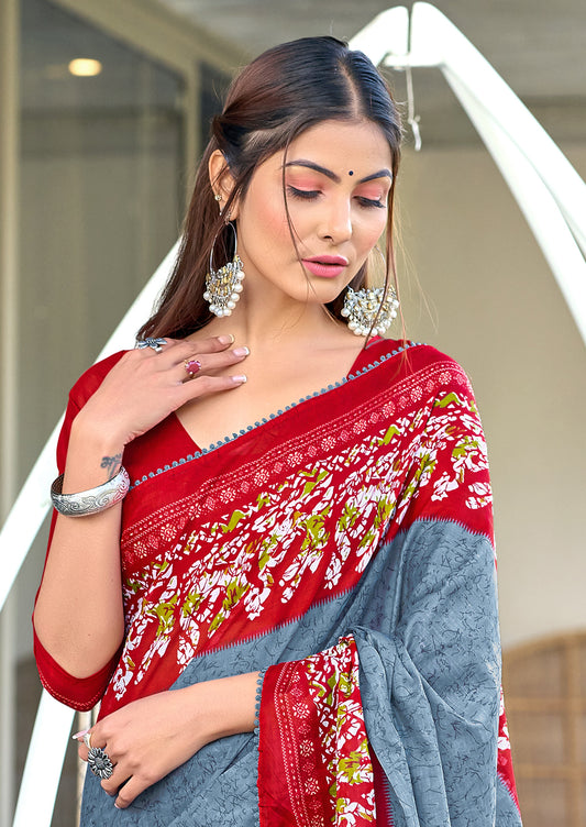 Pure Classic Cotton Saree With Latkans