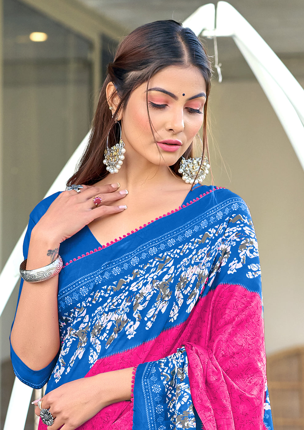 Pure Classic Cotton Saree With Latkans