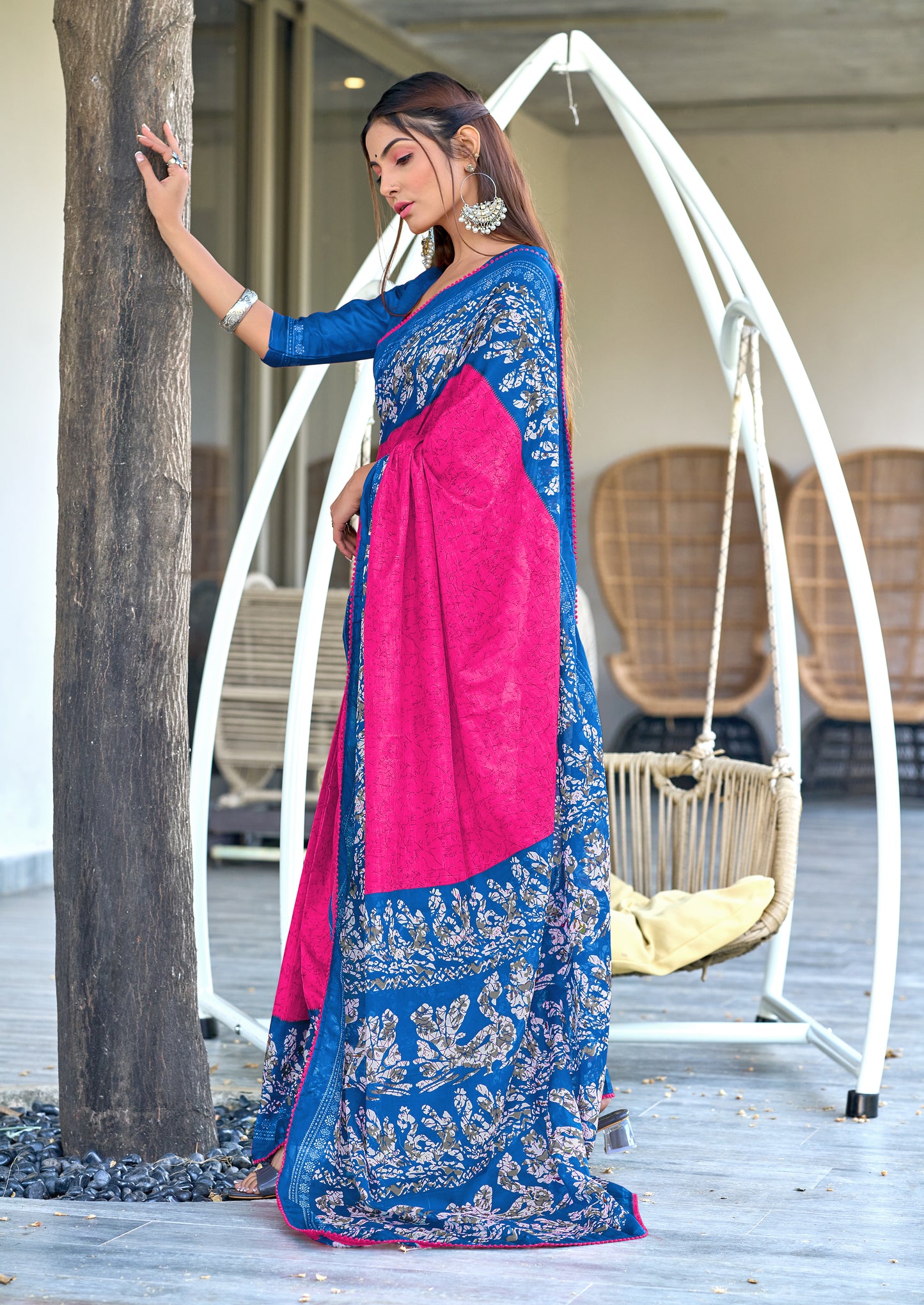 Pure Classic Cotton Saree With Latkans