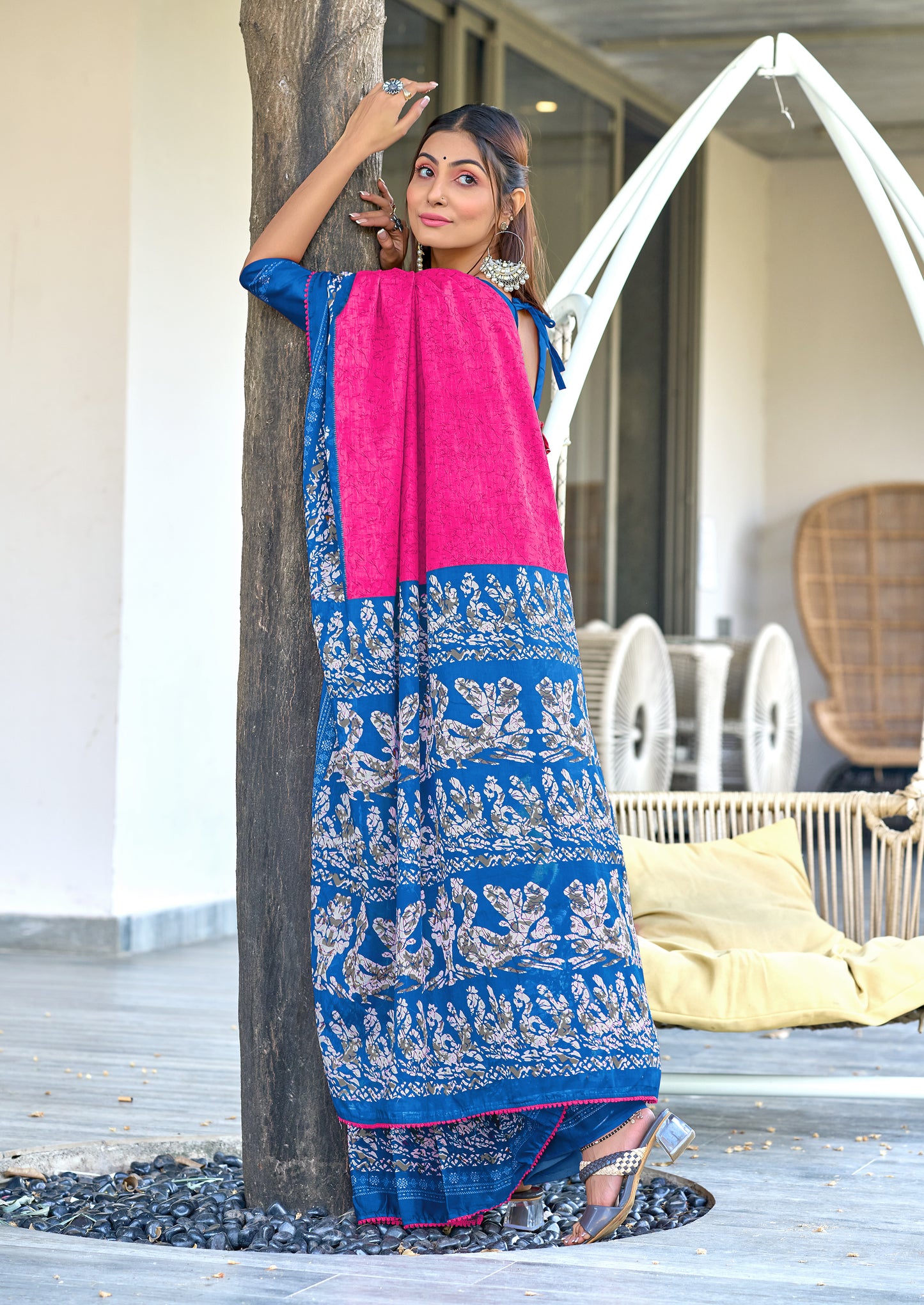 Pure Classic Cotton Saree With Latkans