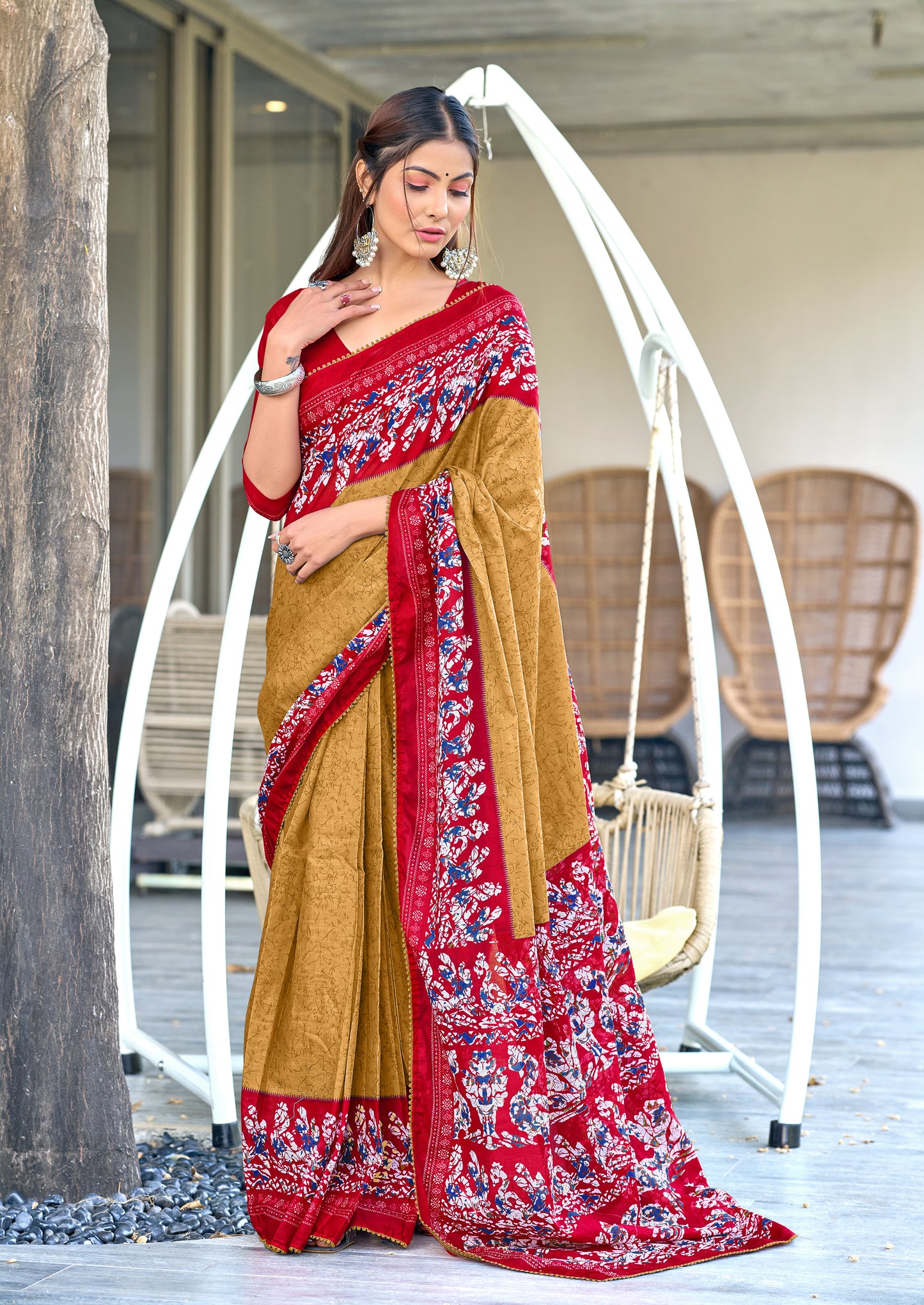 Pure Classic Cotton Saree With Latkans