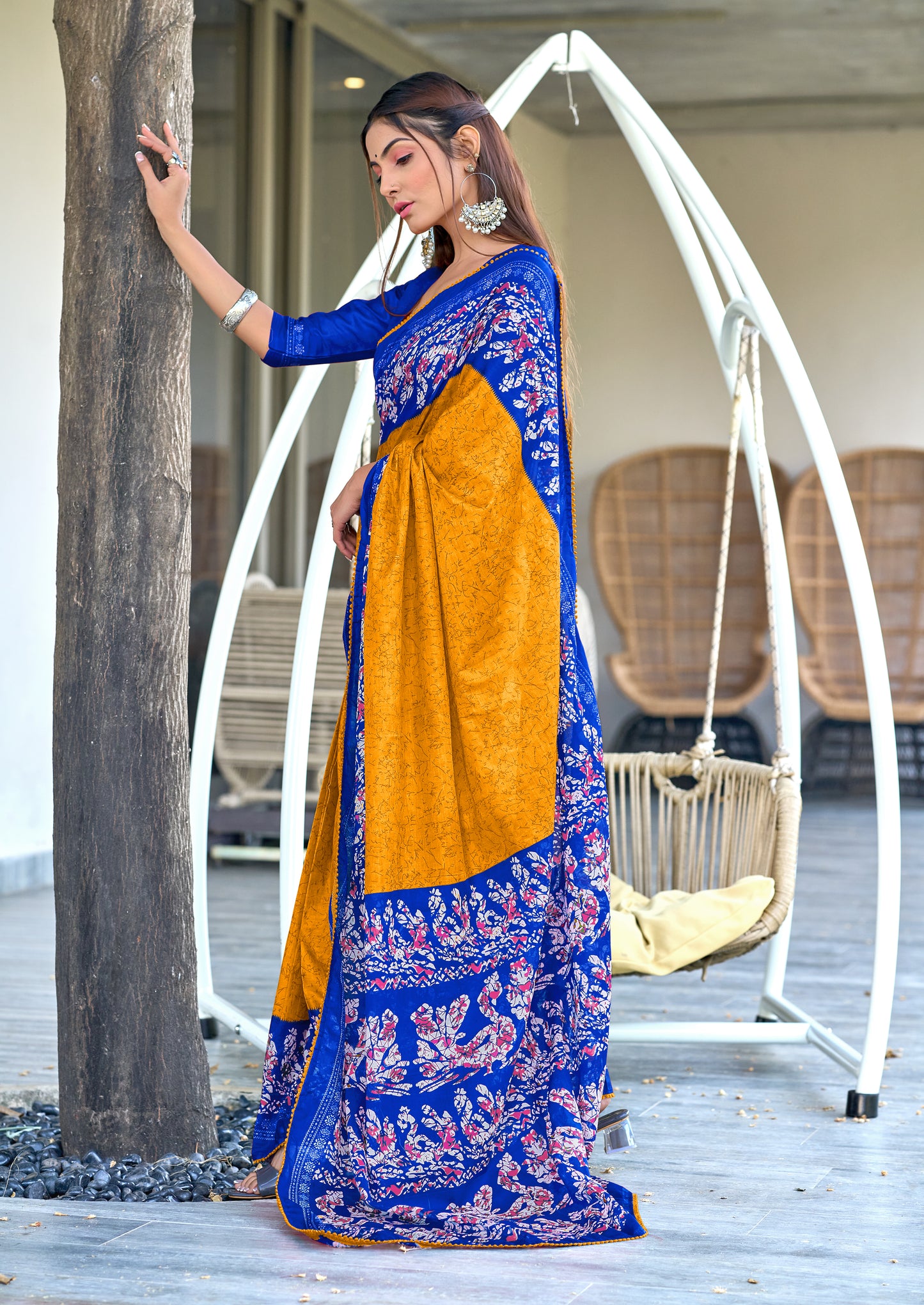 Pure Classic Cotton Saree With Latkans
