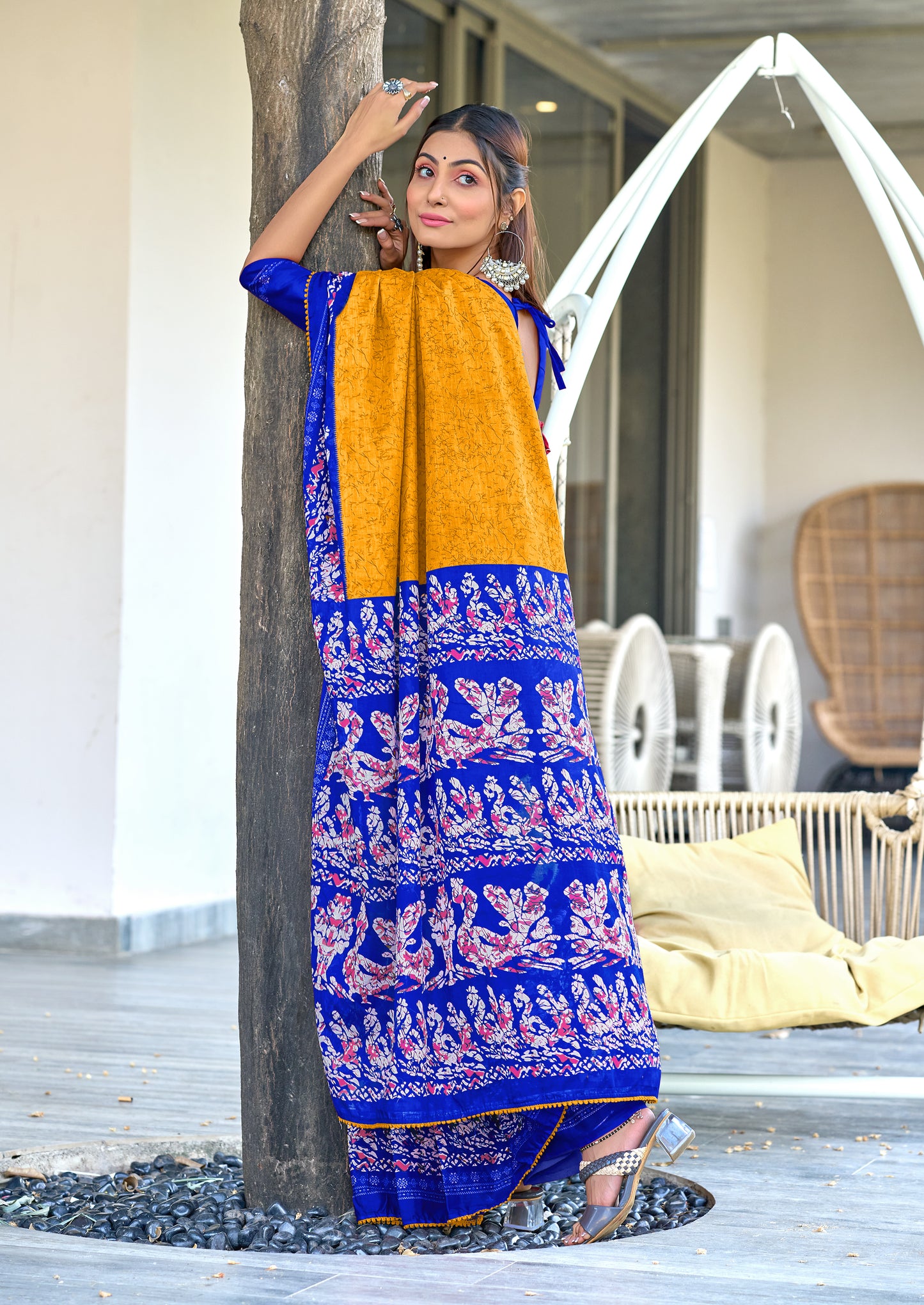 Pure Classic Cotton Saree With Latkans