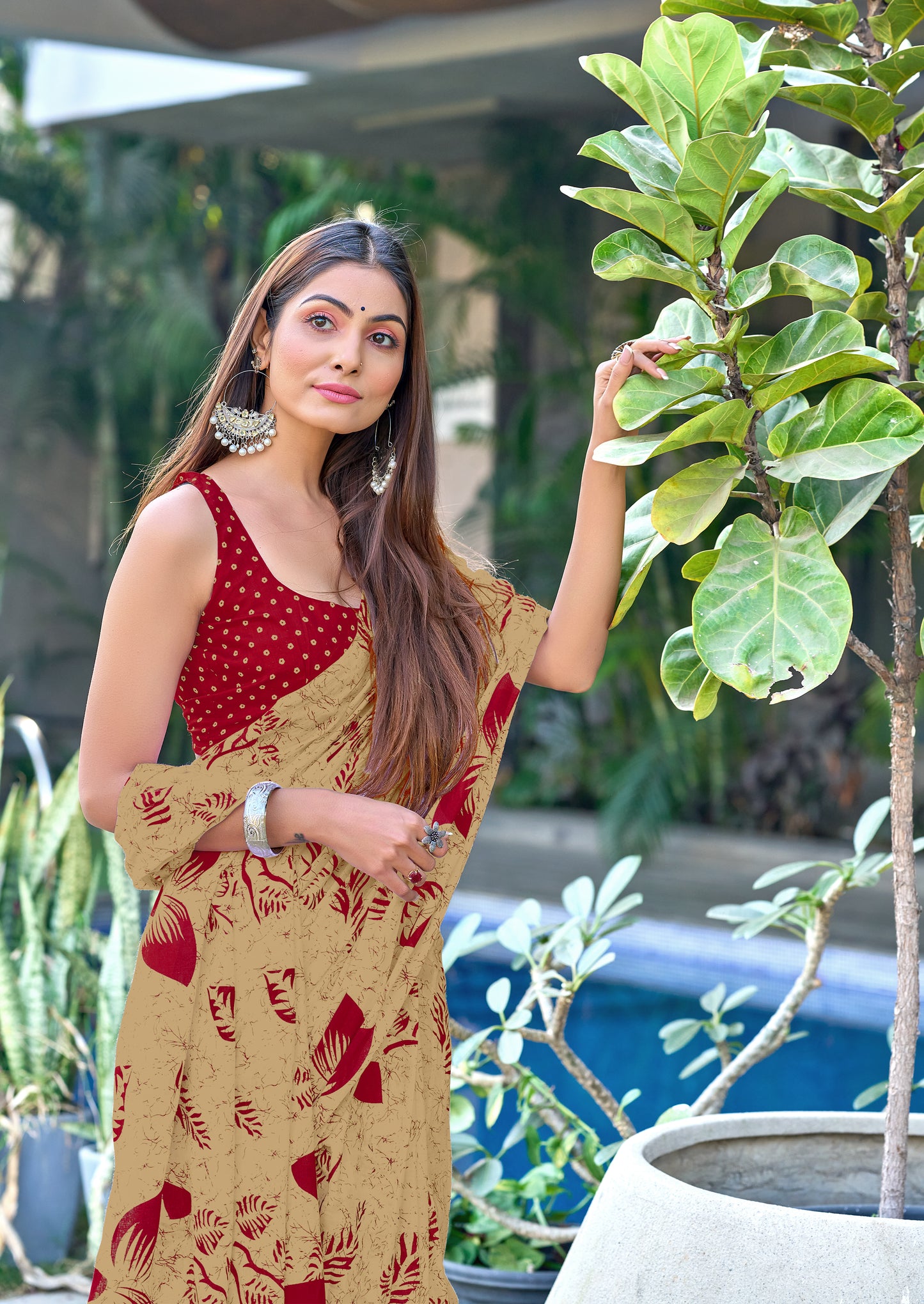 Pure Breathable Cotton Saree With Latkans
