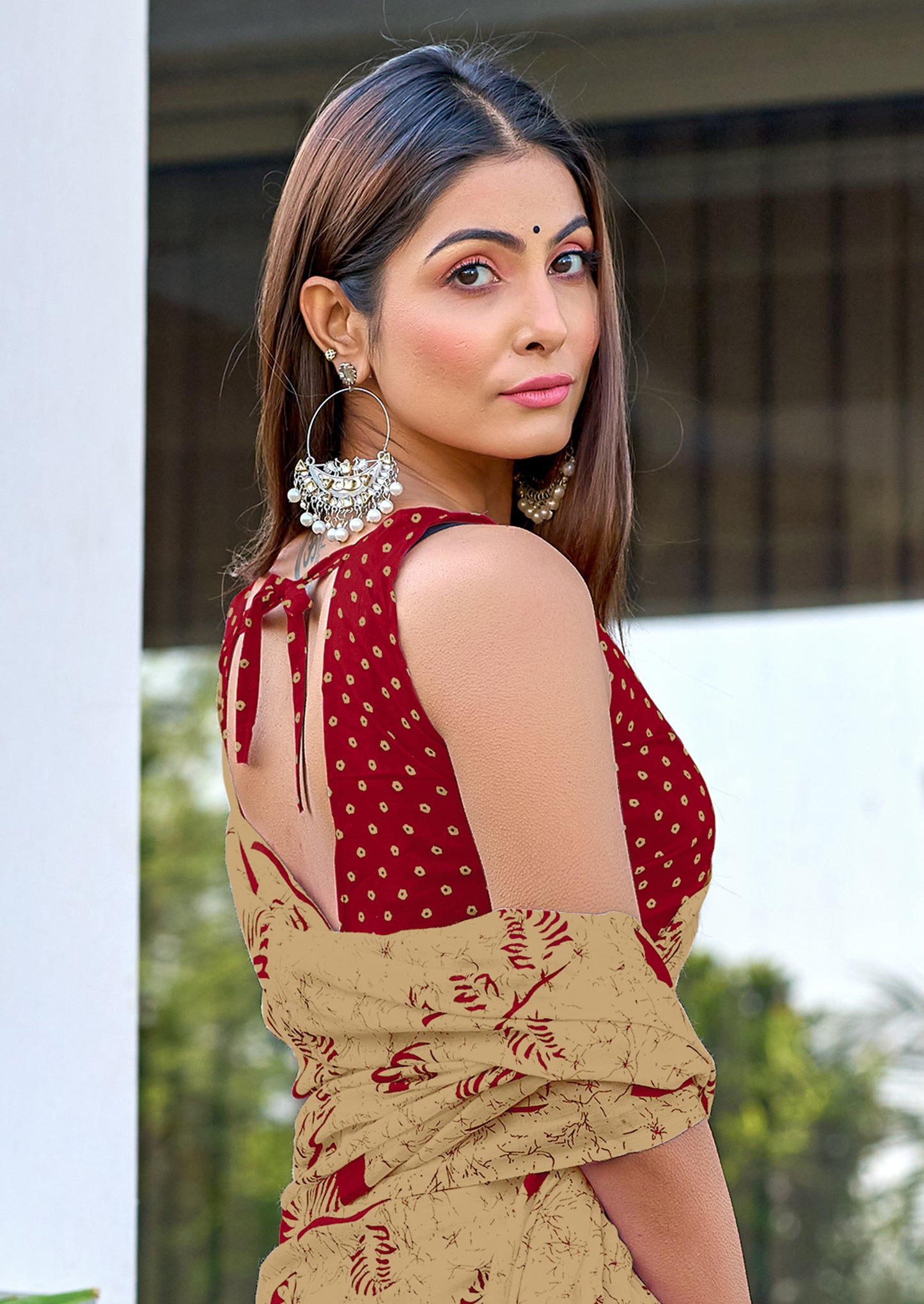 Pure Breathable Cotton Saree With Latkans