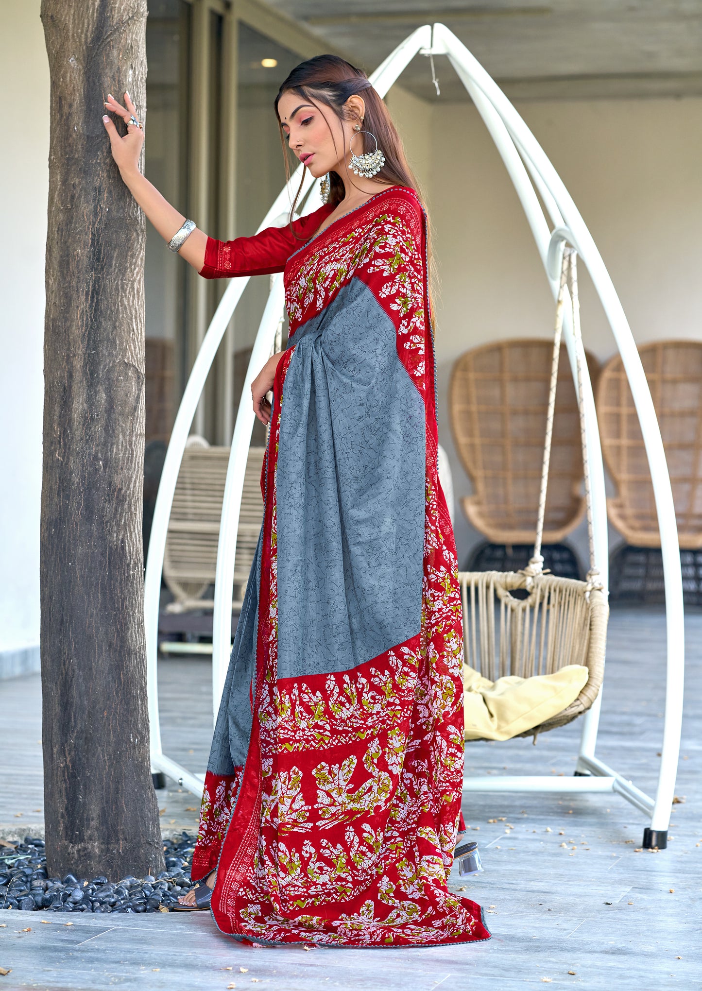 Pure Classic Cotton Saree With Latkans